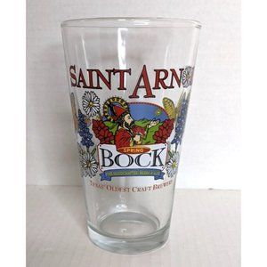 Saint Arnold Spring BOCK Beer Glass Texas Oldest Craft Brewery Floral Butterfly